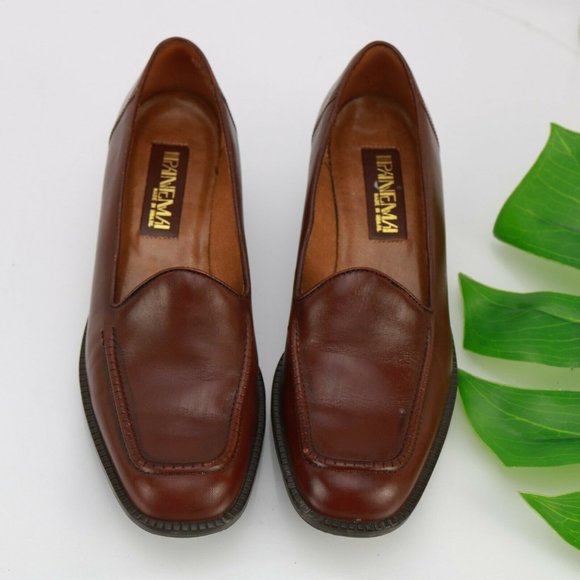 Ipanema Brazil Women Anise Loafer Slip On Size 8.5 Brown Leather Business Casual - Picture 3 of 12